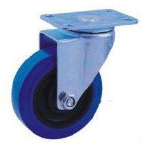 75 mm Standard Swivel Castor - Blue Wheel / Silver Frame