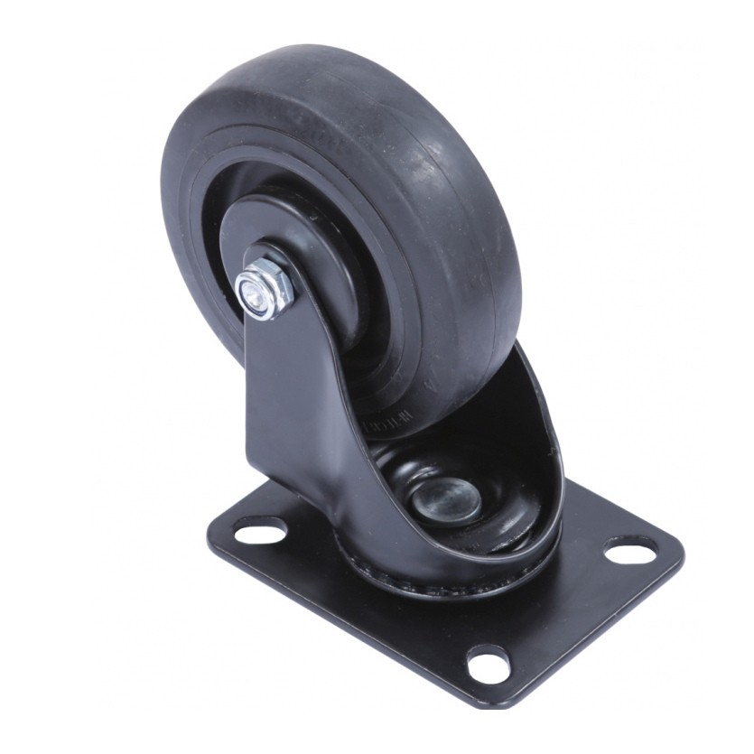 100mm Standard Swivel Castor - Black Wheel / Black Frame - Product photo