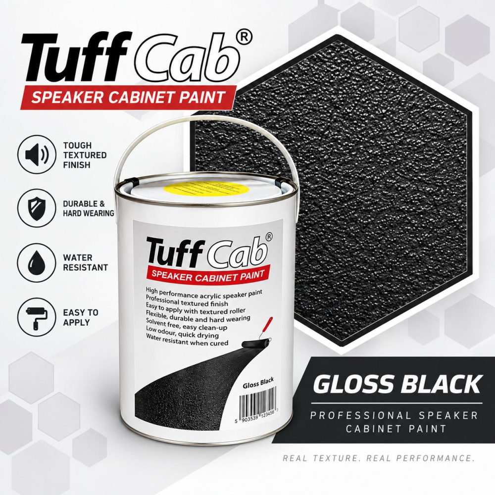 TuffCab Gloss Black paint and textured cabinet finish